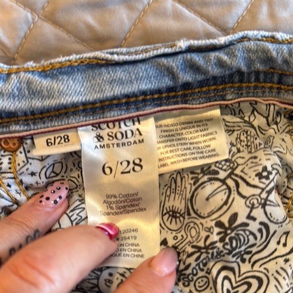 Scotch & Soda Blue Flare Wide Leg Jeans - Picture 4 of 4